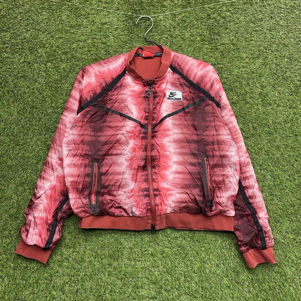 Nike International Jacket Womens Medium Windbreaker Full Zip Up Softshell Red